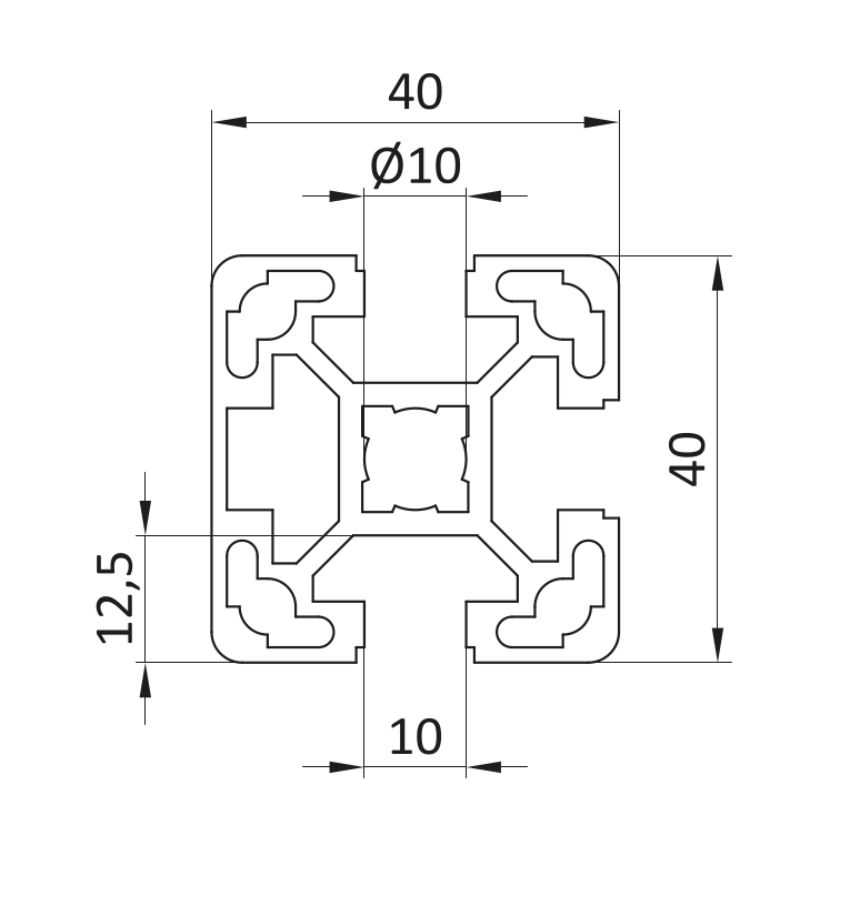 Profil aluminiowy 40x40L 3N [10]